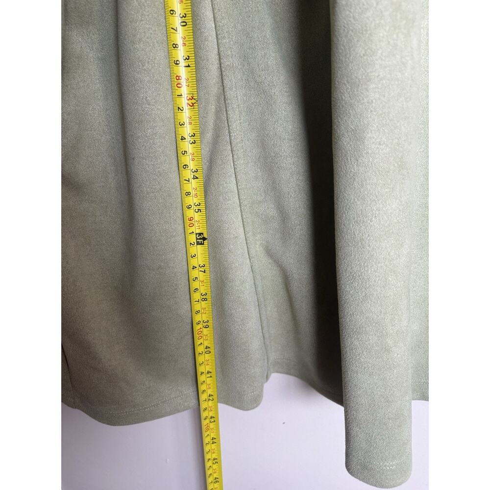 Ashley Stewart Plus Size 26/28 Sage Faux Suede Snap Front Long Shacket Jacket - Picture 6 of 8